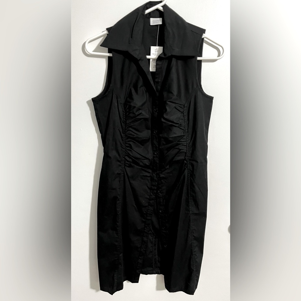 BNWT-Suzy sheer sleeveless dress. S. Black.